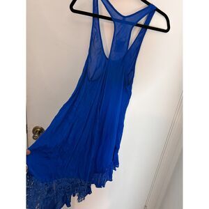 Free People Intimately Sapphire Blue Lace Trim Slip Dress – NWT
